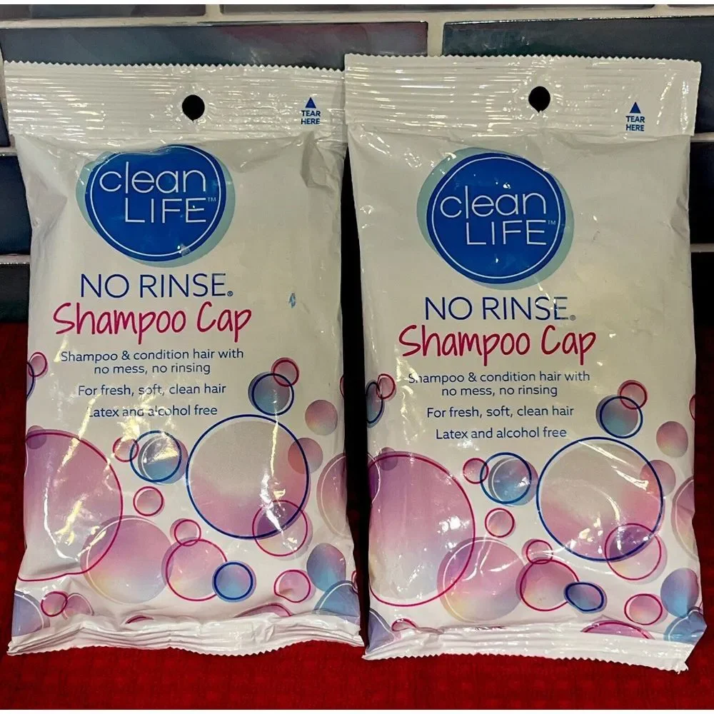 Lot Of 2‎ CleanLife No Rinse Shampoo Caps Shampoo Conditioner Latex Alcohol Free